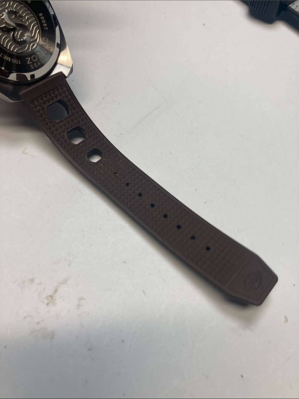 Zodiac Brown and Yellow Chronograph Dive Watch, Sea Dragon, new battery - Picture 5 of 15